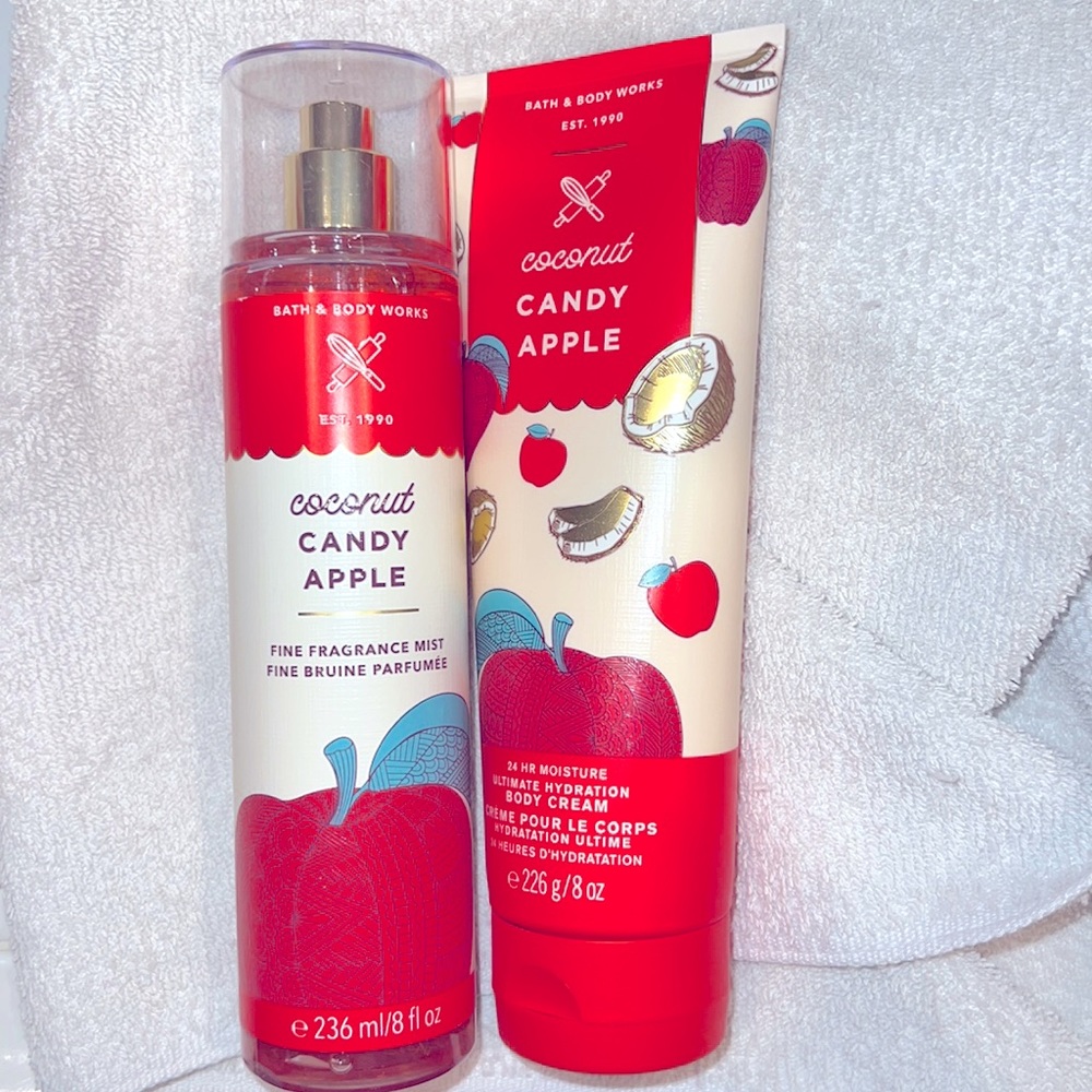 NEW AND UNUSED COCONUT CANDY APPLE FINE FRAGRANCE MIST & BODY CREAM